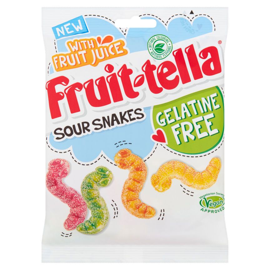 Fruittella Sour Snakes Vegan Chewy Sweets Bag