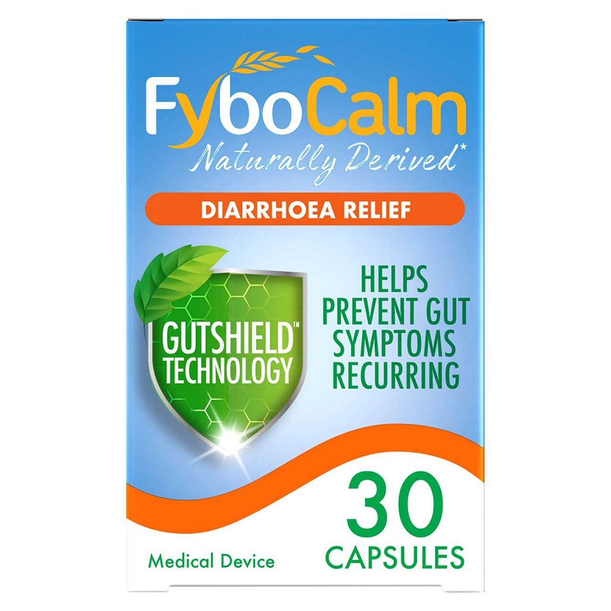 FyboCalm Diarrhoea Relief Naturally Derived - 30 Capsules