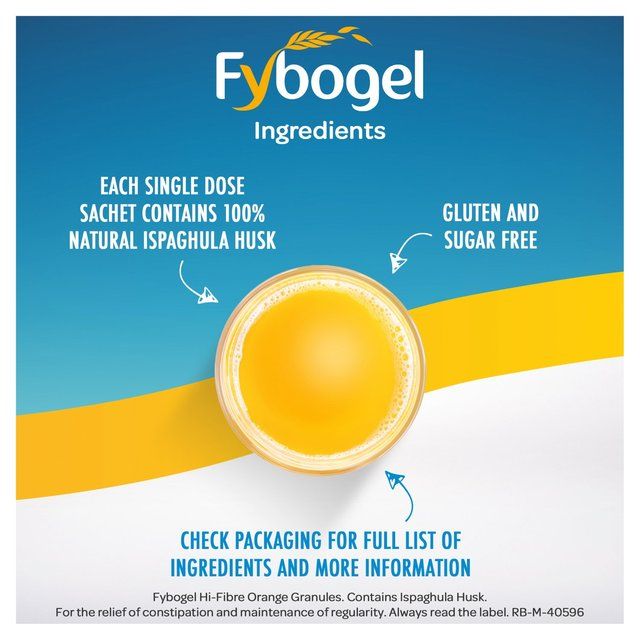 Fybogel Hi Fibre Orange Constipation Relief   10 per pack