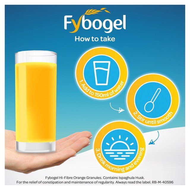 Fybogel Hi Fibre Orange Constipation Relief   10 per pack