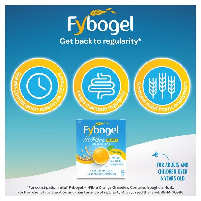 Fybogel Hi Fibre Orange Constipation Relief   10 per pack