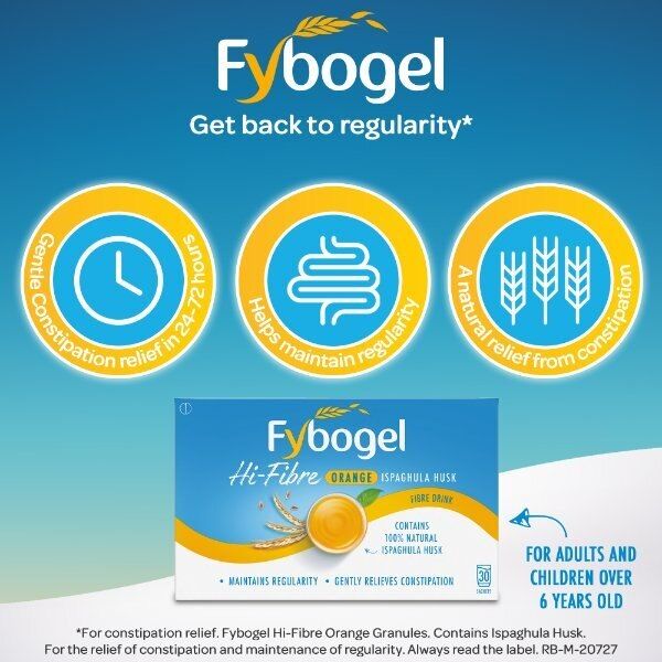 Fybogel Hi Fibre Orange Constipation Relief 30 Sachets