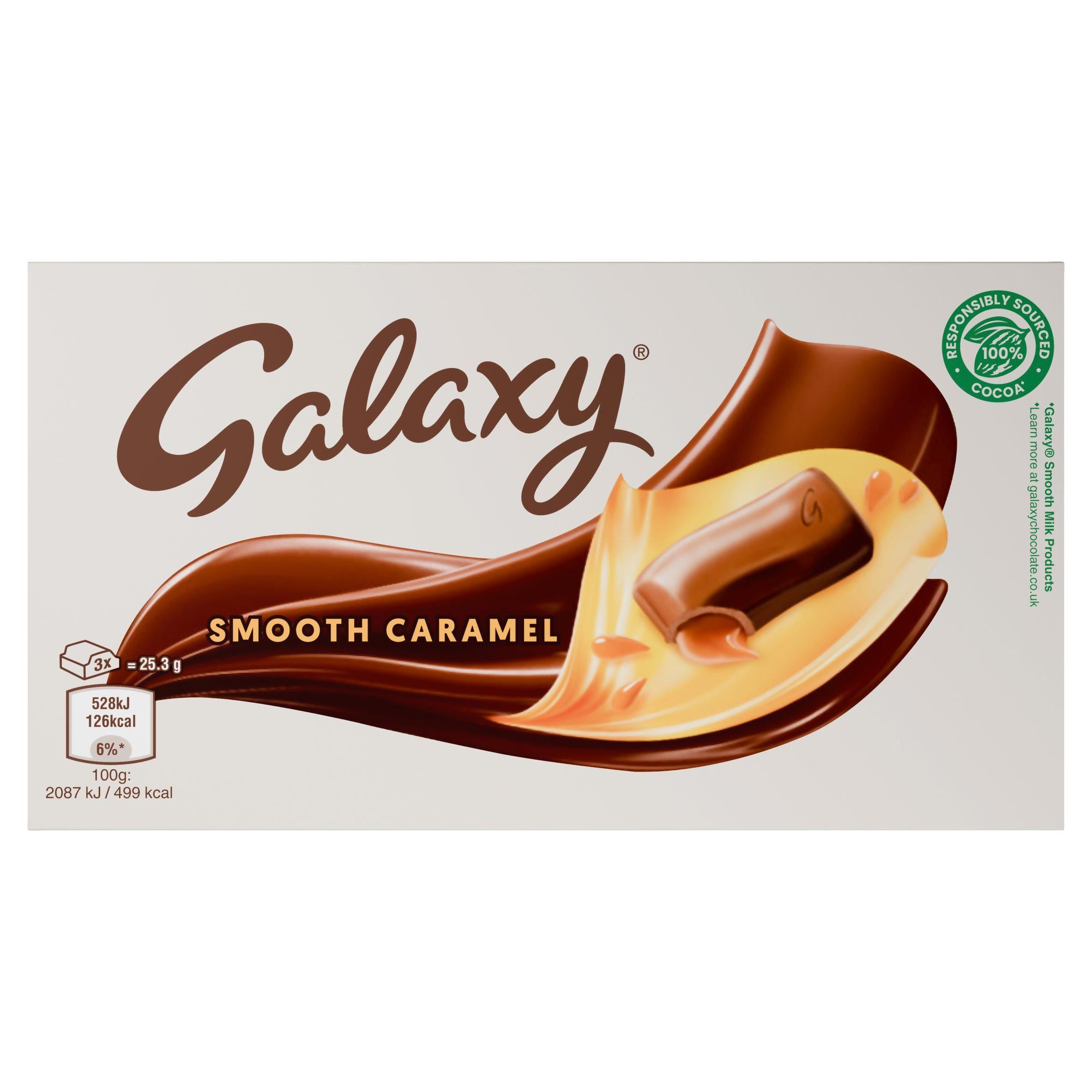 Galaxy Smooth Caramel &amp;amp; Milk Chocolate Block Bar Vegetarian 135g