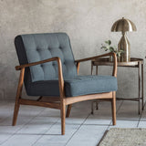 Gallery Humber Dark Grey Linen Armchair