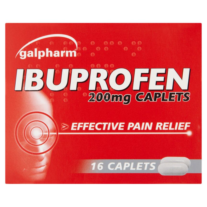 Galpharm Ibuprofen 200mg Caplets 16 Caplets