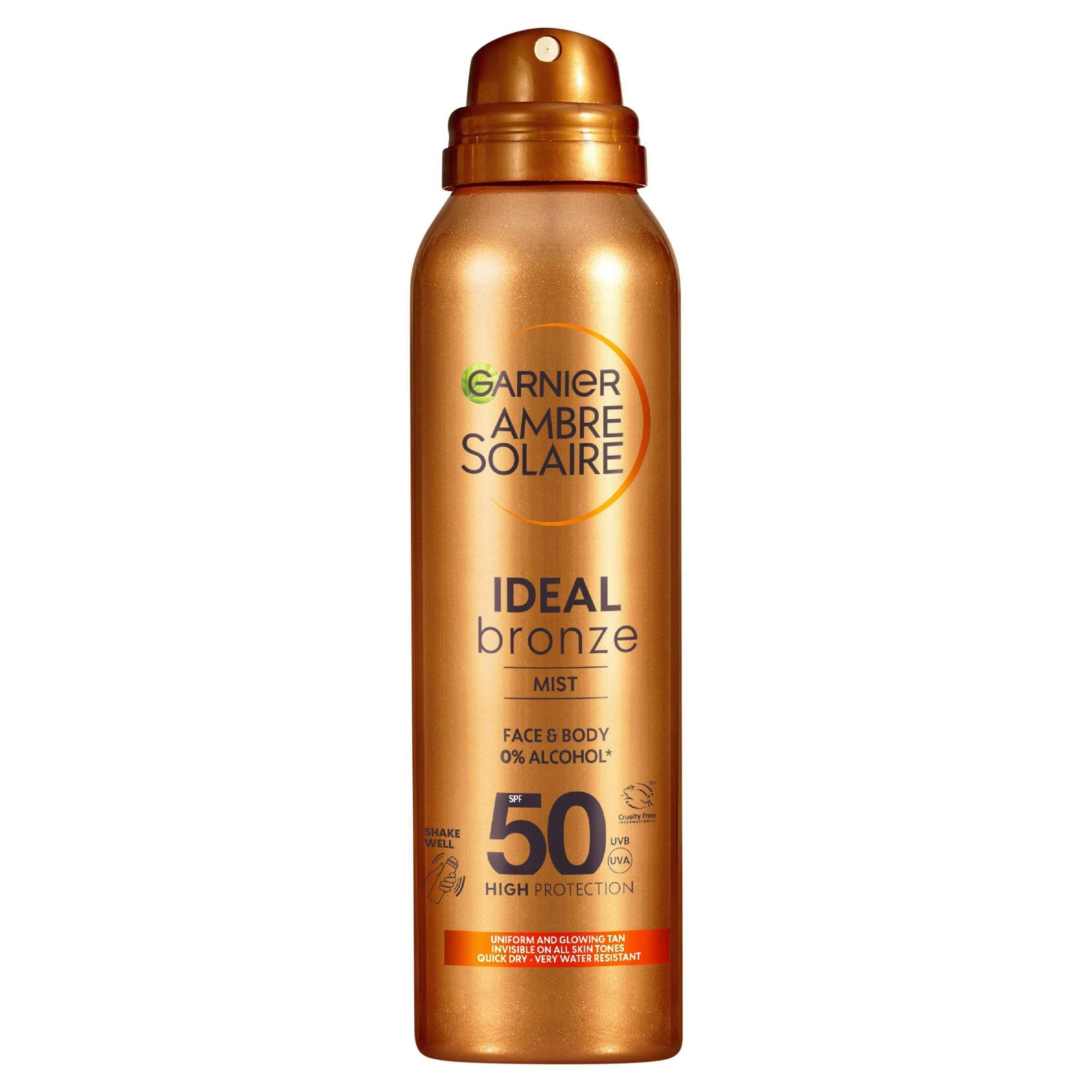 Garnier Ambre Solaire Ideal Bronze Tanning Mist For Face &amp;amp; Body SPF 50 150ml