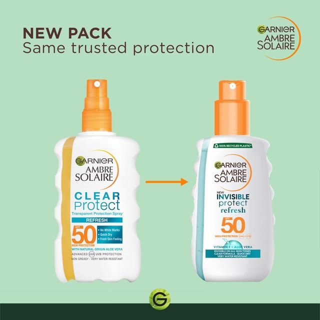 Garnier Ambre Solaire Invisible Protect SPF 50 Sun Spray Bottle   200ml