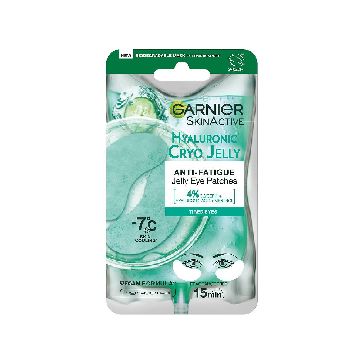 Garnier Anti-Fatigue Hyaluronic Acid &amp;amp; Icy Cucumber Cryo Jelly Eye Patches