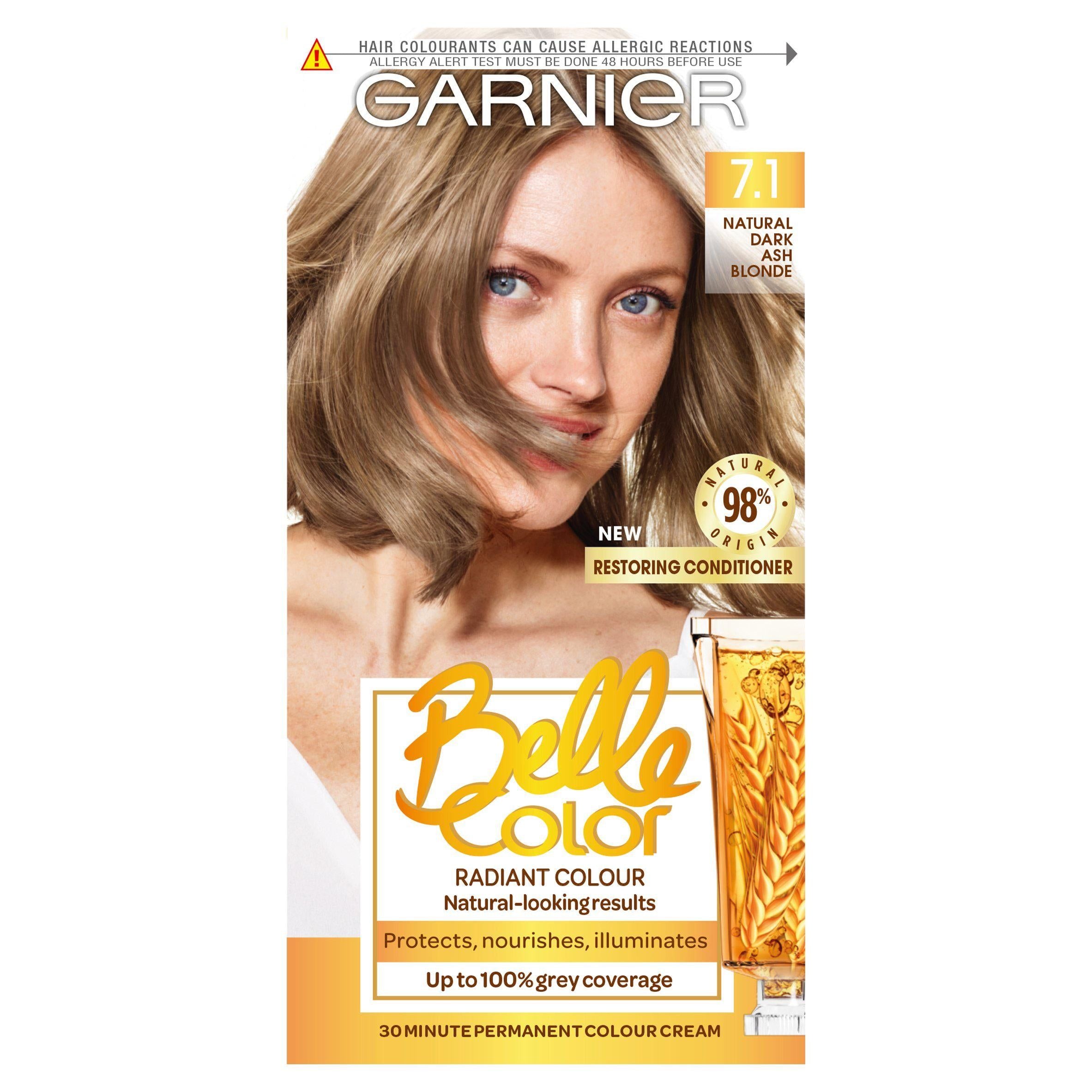 Garnier Belle Color Natural Permanent Hair Dye Dark Ash Blonde 7.1