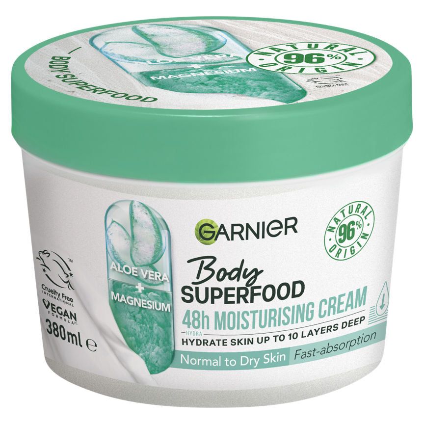 Garnier Body Superfood Moisturising & Soothing Body Cream Aloe Vera & Magnesium Vegan