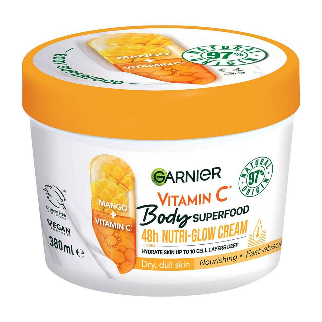 Garnier Body Superfood, Nutri Glow Body Cream Vitamin C & Mango 380ml