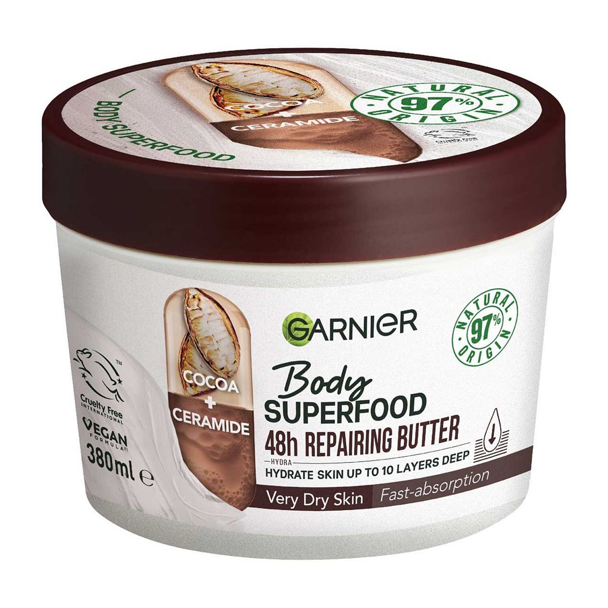 Garnier Body Superfood, Repairing Body Butter,  Cocoa &amp;amp; Ceramide, 380ml