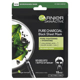 Garnier Charcoal &amp;amp; Algae, Purifying &amp;amp; Hydrating Face Sheet Mask for Enlarged Pores 28g