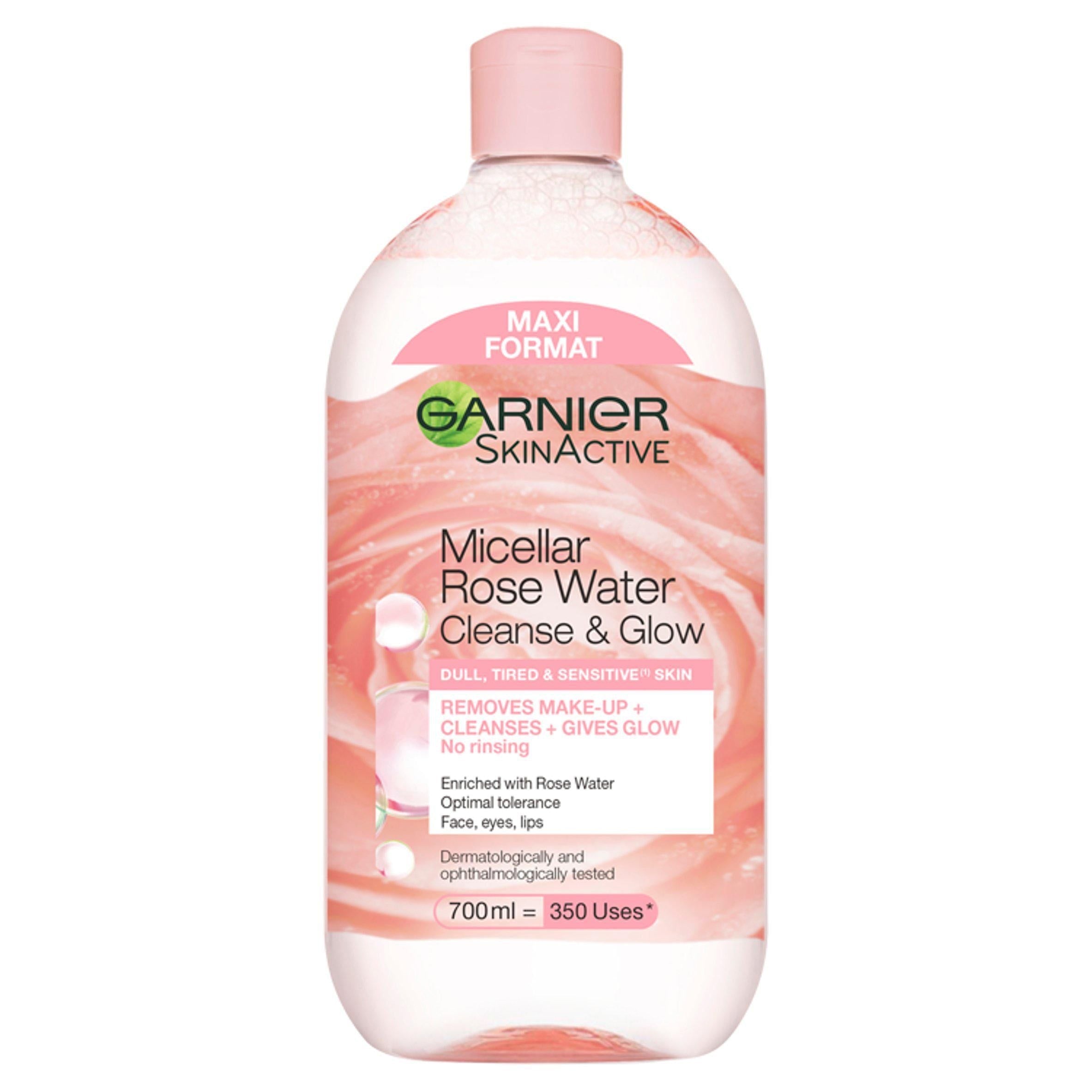 Garnier Micellar Rose Water Facial Cleanser Makeup Remover For Dull Skin 700ml