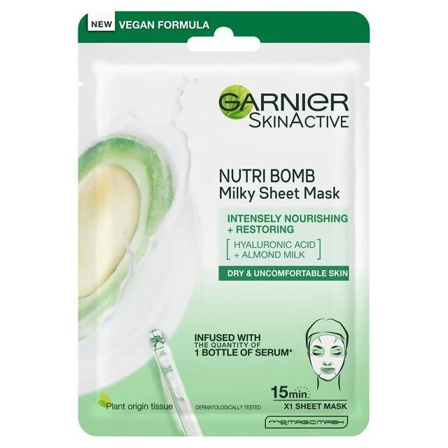 Garnier Nutri Bomb Milky Face Sheet Mask Almond Milk &amp;amp; Hyaluronic Acid 28g