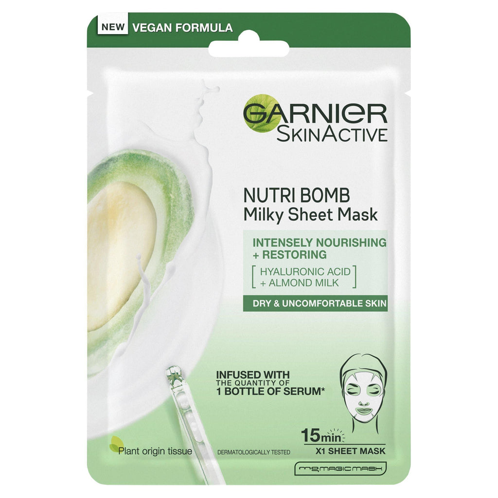 Garnier Nutri Bomb Milky Face Sheet Mask Almond Milk & Hyaluronic Acid 28g