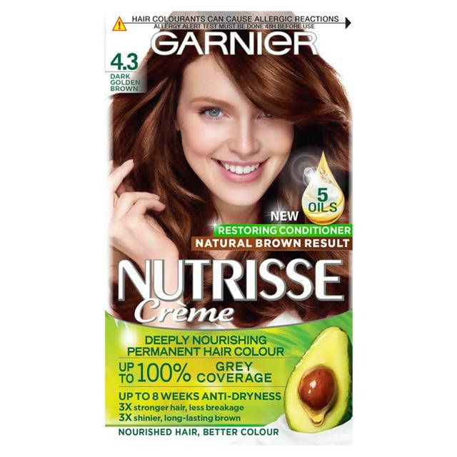 Garnier Nutrisse Permanent Hair Dye Dark Golden Brown 4.3