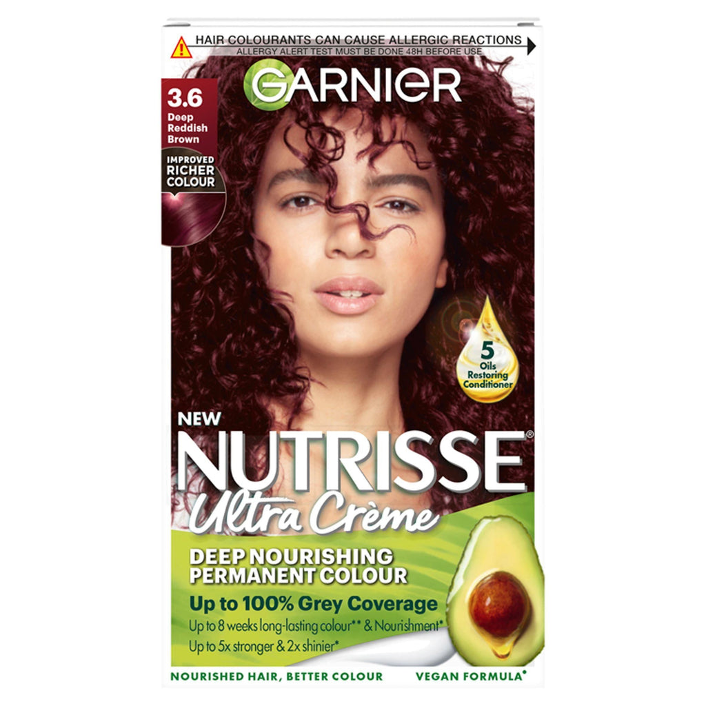 Garnier Nutrisse Permanent Hair Dye Deep Reddish Brown 3.6