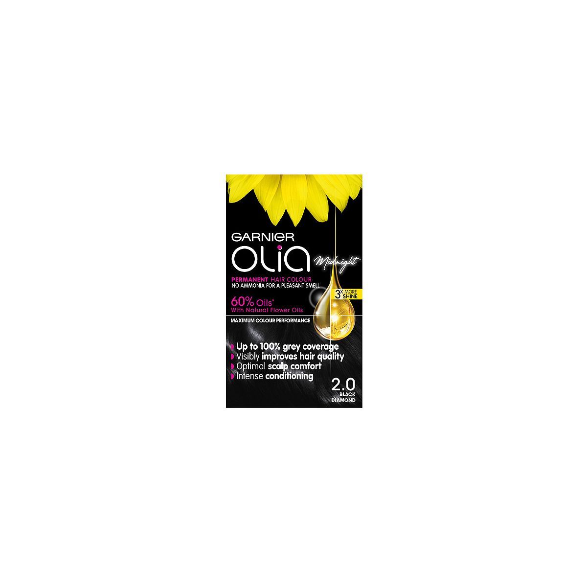 Garnier Olia Midnight 2.0 Black Diamond No Ammonia Permanent Hair Dye