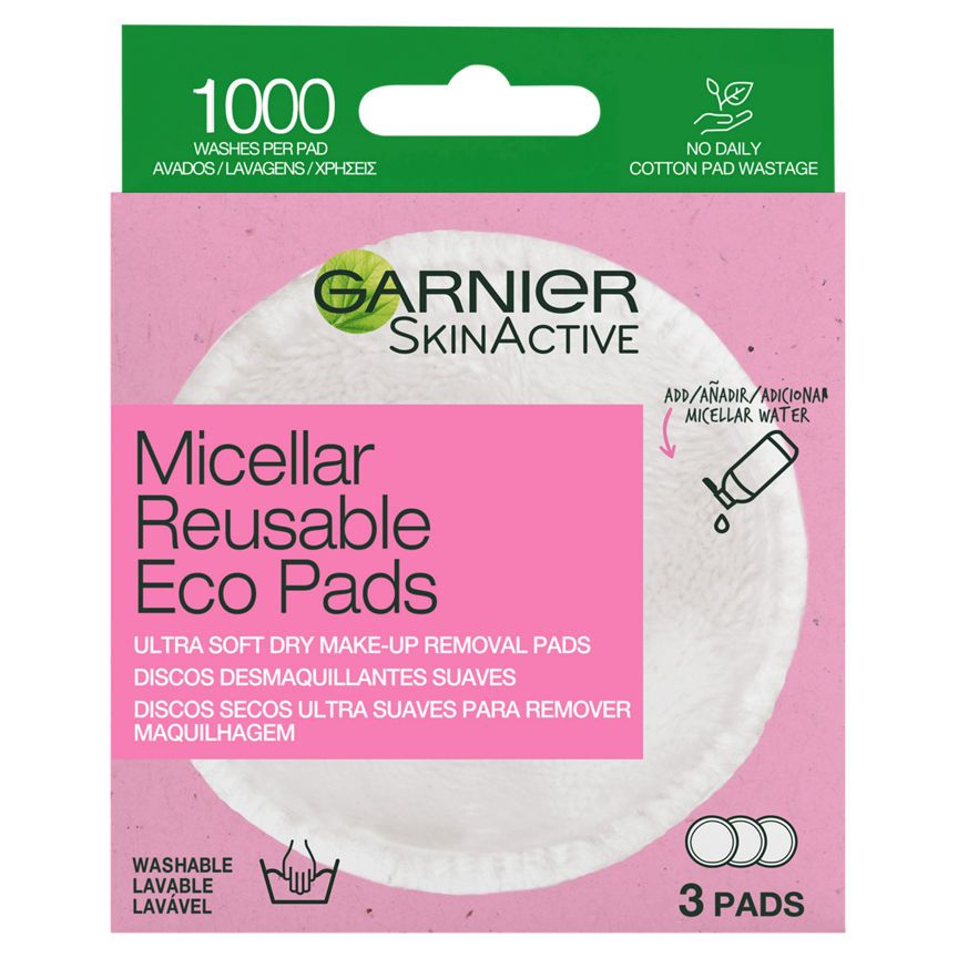 Garnier Skin Active Micellar Reusable Make-up Remover Eco Pads 3 Micro Fibre Pads