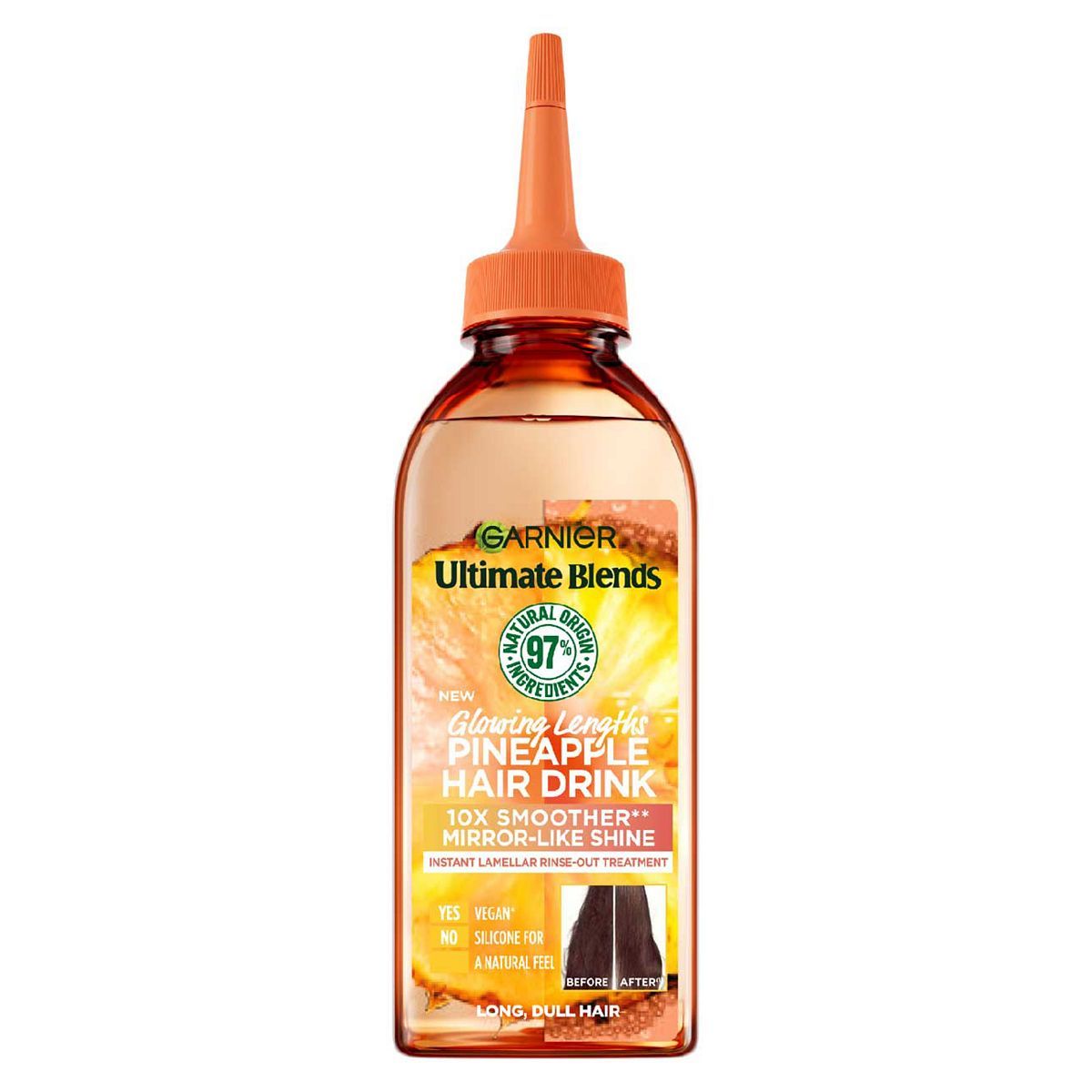 Garnier Ultimate Blends Glowing Lengths Pineapple Hair Drink Liquid Conditioner for Long Dull Hair 200ml