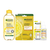 Garnier Vitamin C Brightening Essentials Set -  Vitamin C Micellar Water, Serum &amp;amp; Sheet Mask