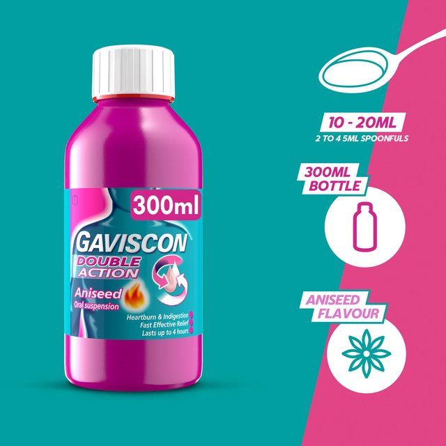 Gaviscon Double Action Liquid Heartburn Indigestion Aniseed   300ml