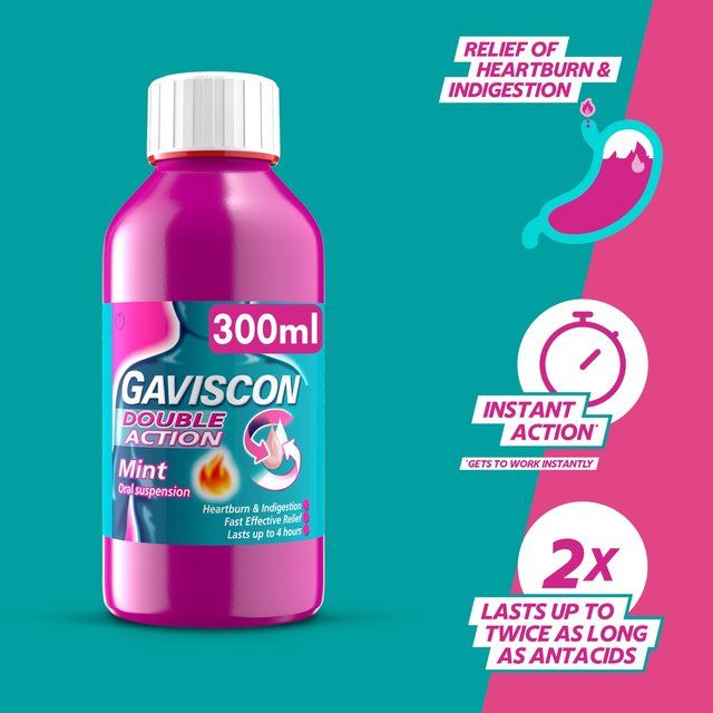 Gaviscon Double Action Liquid Heartburn Indigestion Mint   300ml