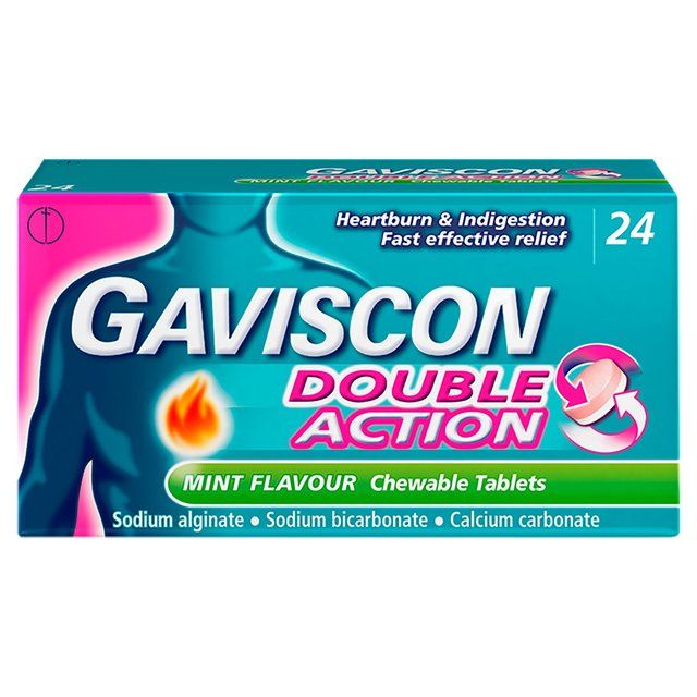 Gaviscon Double Action Tabs Heartburn Indigestion Mint   24 per pack