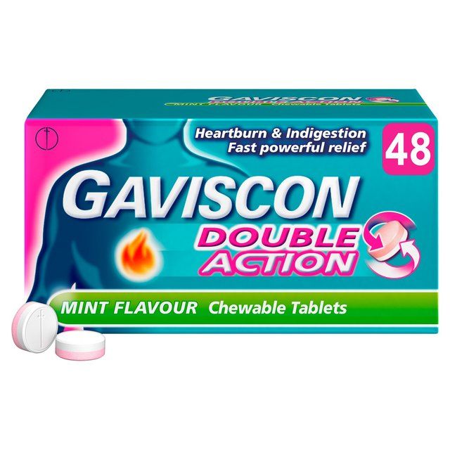 Gaviscon Double Action Tabs Heartburn Indigestion Mint   48 per pack