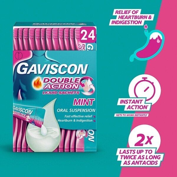 Gaviscon Heartburn Double Action Liquid Sachets 24s