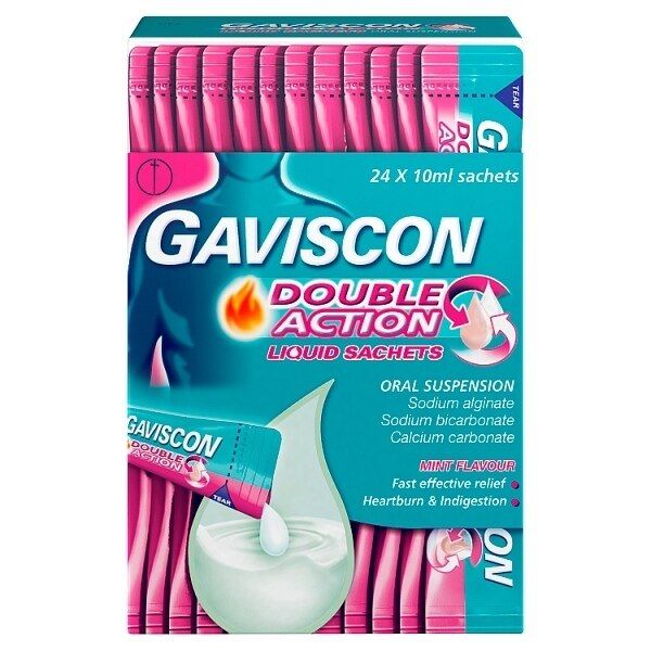 Gaviscon Heartburn Double Action Liquid Sachets 24s