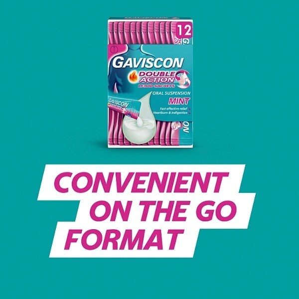 Gaviscon Heartburn Double Action Liquid Sachets x12