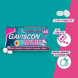 Gaviscon Heartburn Double Action Mixed Berry Tablets X48