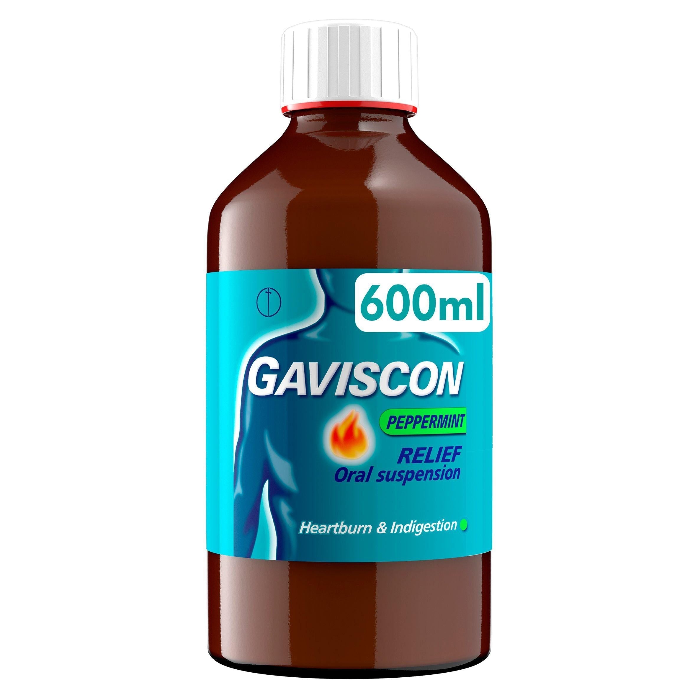 Gaviscon Heartburn &amp;amp; Indigestion Peppermint Liquid 600ml