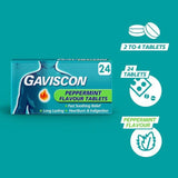 Gaviscon Heartburn &amp;amp; Indigestion Relief Peppermint Flavour Tablets   24 per pack