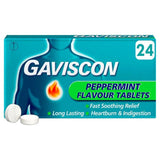 Gaviscon Heartburn &amp;amp; Indigestion Relief Peppermint Flavour Tablets   24 per pack