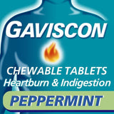 Gaviscon Heartburn &amp;amp; Indigestion Relief Peppermint Flavour Tablets   24 per pack