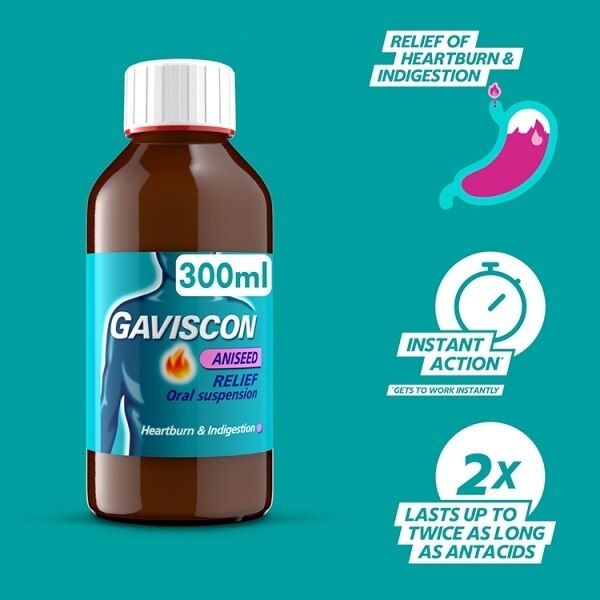 Gaviscon Liquid Heartburn &amp;amp; Indigestion Aniseed 300ml