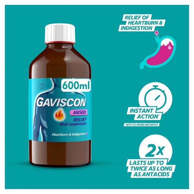 Gaviscon Liquid Heartburn &amp;amp; Indigestion Aniseed   600ml