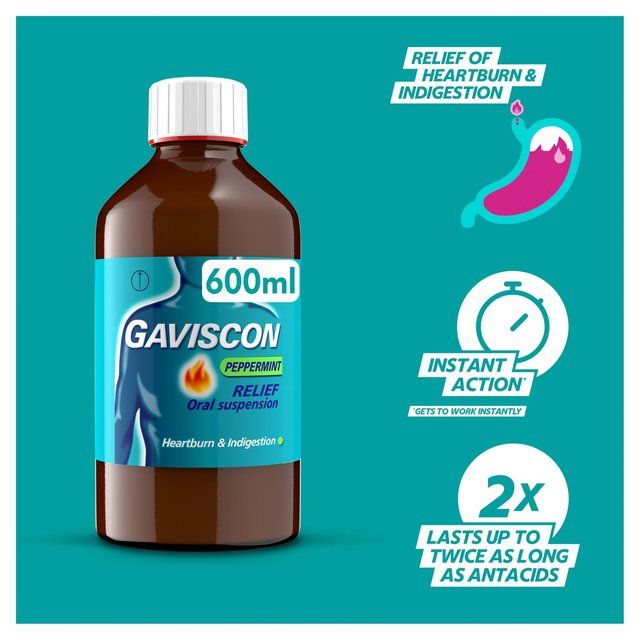 Gaviscon Liquid Heartburn &amp;amp; Indigestion Peppermint   600ml