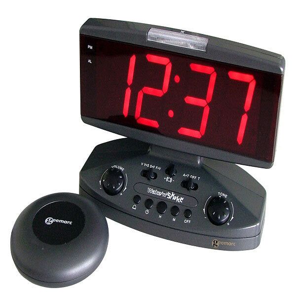 Geemarc JWNS-V3 Wake &amp;amp; Shake Alarm Clock With Shaker Pad