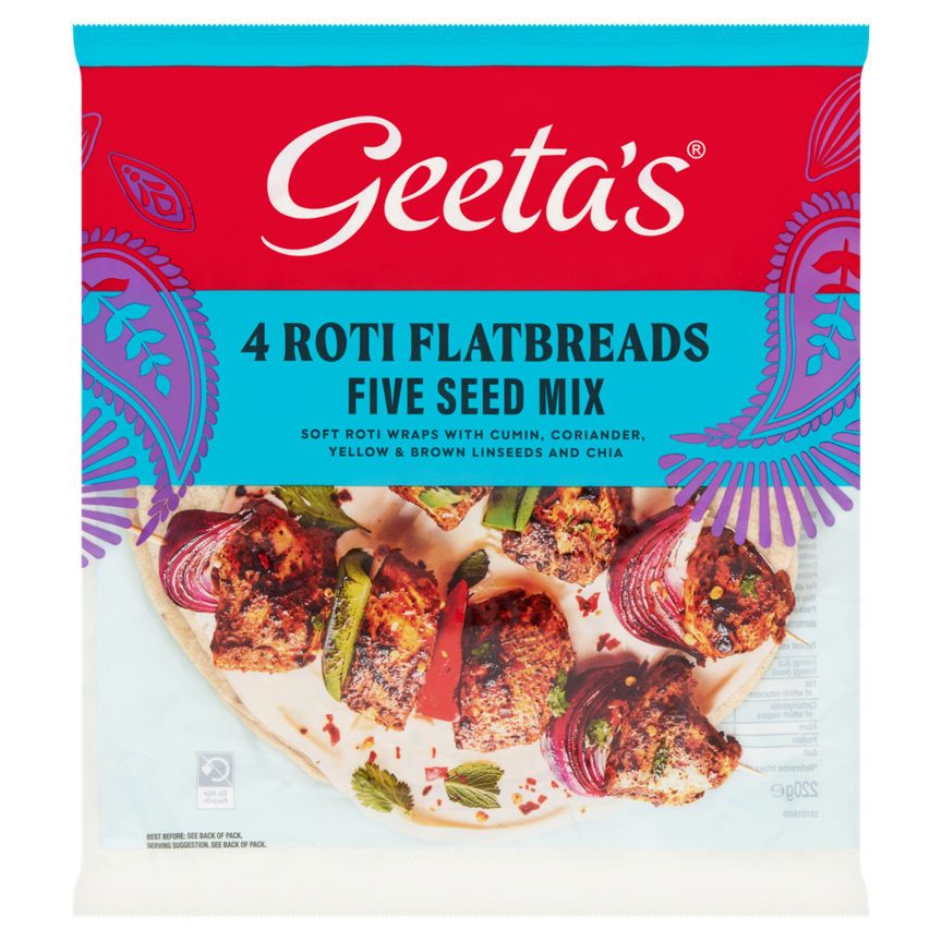 Geeta's 4 Roti Flatbreads Five Seeds 220g