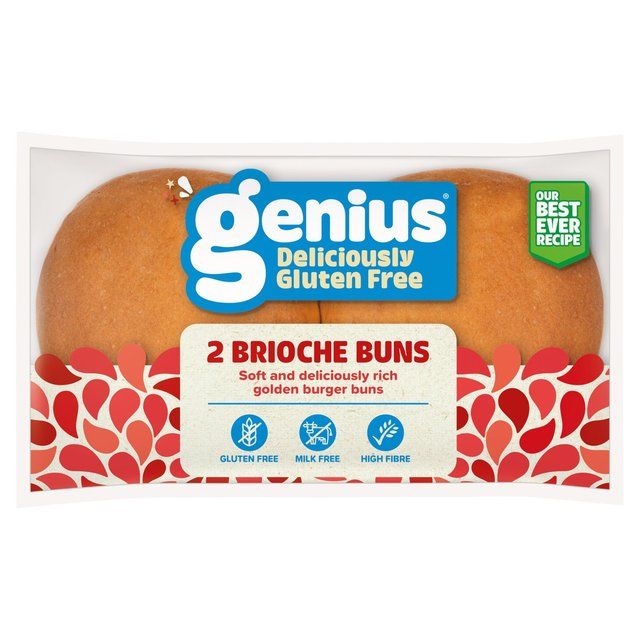 Genius Gluten Free Brioche Burger Buns   2 per pack