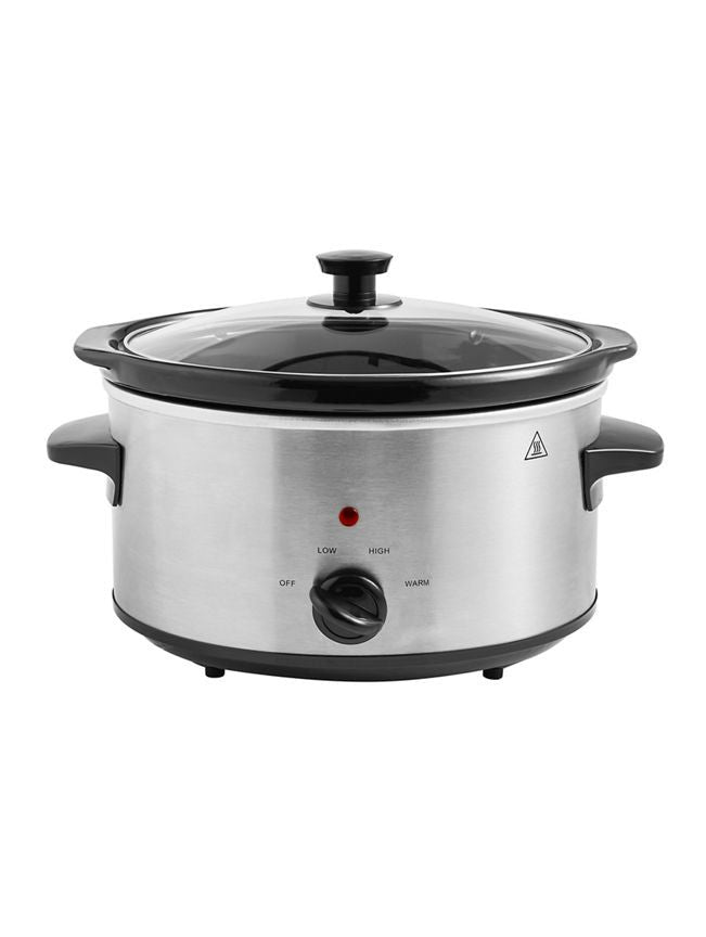 George Home 3L Slow Cooker - Stainless Steel