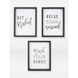 George Home Black Bathroom Slogan Framed Print 3-Pack