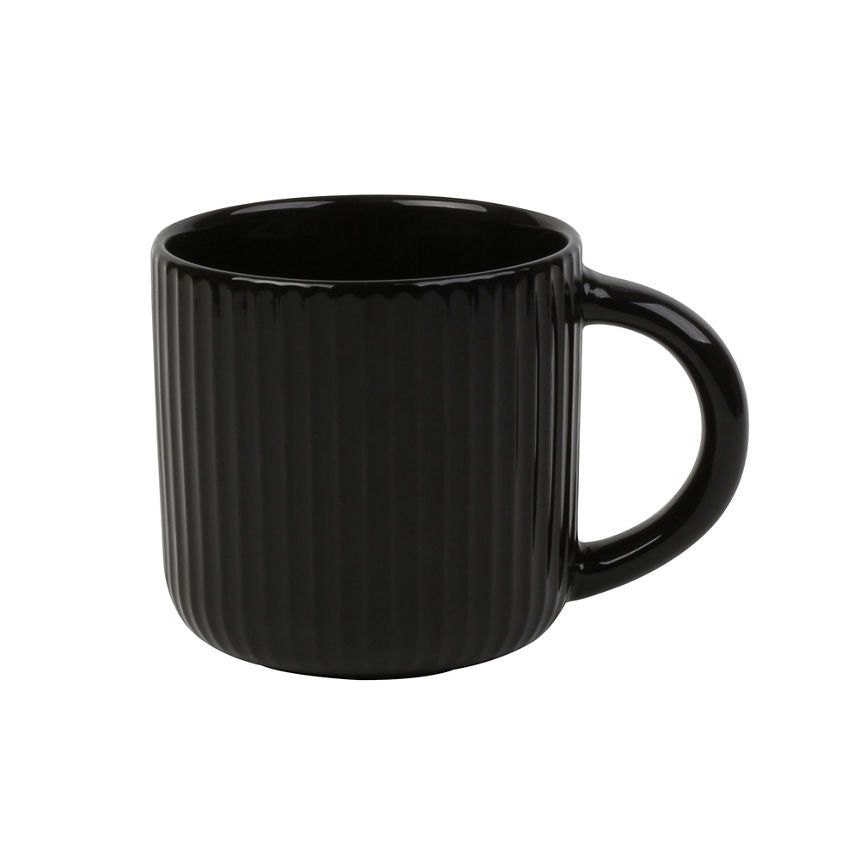 George Home Black Ribbed Mug