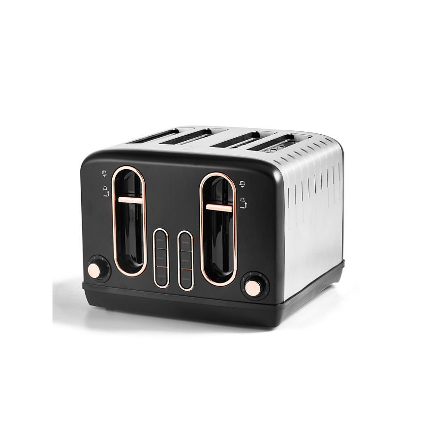 George Home Black &amp;amp; Rose-Gold 4-Slice Toaster GST401RG-21