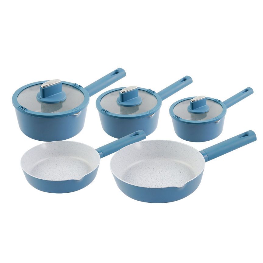 George Home Blue & White Pans - Set of 5