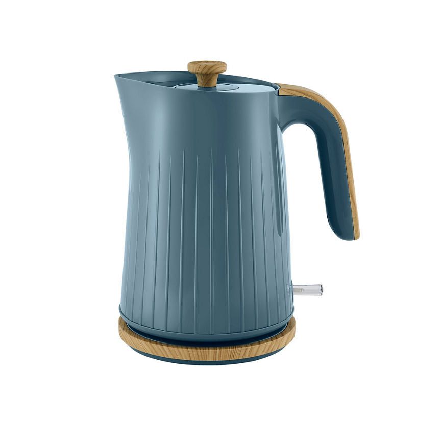 George Home Blue & Wood Textured Scandi Fast Boil Kettle 1.7L